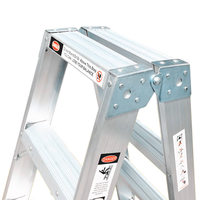 Échelle pliante industrielle 2x6 marches de 1,80 m en alliage d'aluminium à double face avec marches antidérapantes EN131 150 kg pour escalier de supermarché