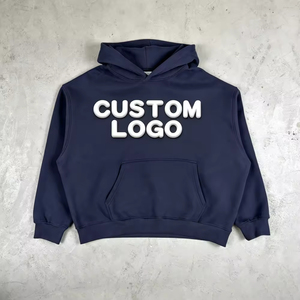 Wholesale Heavyweight American Streetwear 100% Cotton Oversized Puff Printing <b>Men's</b> Hoodies Sweatshirts - Product Image 1