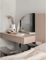 Table de toilette et armoire intégrée modernes, écologiques et personnalisables de haute qualité pour hôtel, appartement, chambre à coucher