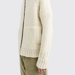 Maglione con cerniera a maniche lunghe con logo personalizzato maglione Cardigan in cotone Vintage lavorato a <span class=keywords><strong>maglia</strong></span> con cappuccio - Product Image 4
