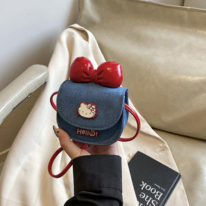 新しい子供の漫画かわいい猫の弓の女の子と子供のバッグ赤ちゃんのエレガントな弓のミニファッションクロスボディバッグ - Product Image 1