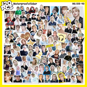 120 autocollants Kpop Idol BT, <span class=keywords><strong>RM</strong></span>, JIN, JIMIN, TW, KATSEYE, STR, BABY, NMIXX – Kit créatif DIY pour tasses – Cadeau de soutien pour fans - Product Image 4