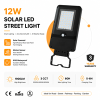 Lampe solaire professionnelle pour route 12W 1900lm LED avec double mode de fonctionnement 3CCT IP65 Longue durée de vie