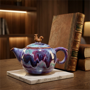Tetera de Porcelana Jun Tradicional China con Esmalte Cambiante, Capacidad de 230 ml, Ecológica, para Preparación de <span class=keywords><strong>Café</strong></span> y Té - Product Image 5