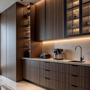 Juego de Muebles de Cocina Modulares Minimalistas Modernos, Encimera de Mármol, Acabado en Laca de Melamina Acrílica, Bisagras Premium, 1 Año de Garantía - Product Image 6