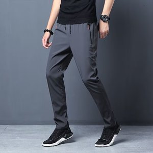 Pantaloni Casual da Uomo Elasticizzati Slim Fit con Vita Elastica Stile Jogger <span class=keywords><strong>Classico</strong></span> Coreano Blu Nero <span class=keywords><strong>Grigio</strong></span> - Product Image 6