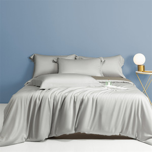 Bán buôn 4 cái tancel Lyocell <span class=keywords><strong>Comforter</strong></span> bộ đồ giường sang trọng màu rắn khách sạn chăn bedding Set - Product Image 5