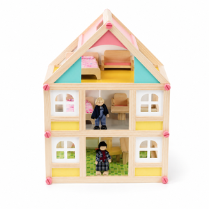 ANNA & BECK Set di Mobili Durevoli per <span class=keywords><strong>Casa</strong></span> delle Bambole Fai-da-Te, Accessori Educativi per Bambini <span class=keywords><strong>con</strong></span> Più Piani - Product Image 1