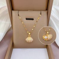 Collier de perles d'imitation de coquillages de mode coréenne pour femmes cadeau de mariage de banquet marin incrusté de perles créatives