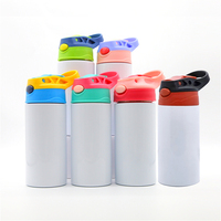 Tasse isolée en acier inoxydable de 12 oz personnalisée bouteille d'eau à tasse droite de 350ml 12 oz gobelet vierge de sublimation bouteille d'eau pour enfant