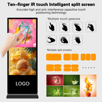 Afficheur numérique interactif à double face de 32 pouces, kiosque tactile sur pied, affichage publicitaire pour centre commercial