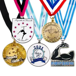 2023 custom metal medal personalized unique souvenir music dance chess gymnastics sports medal with ribbon