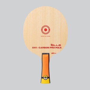 Raquette de tennis de table pour enfants Minion, modèle débutant XH1-CARBON PRO MAX, lame en bois pur et carbone, poignée fine, caoutchouc à picots - Product Image 1