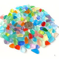 Perles décoratives en verre givré coloré de 300g, accessoires de décoration bohème pour la plage et le bord de mer, cadeaux DIY, accessoires en verre givré