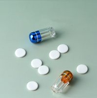 Petite capsule colorée en plastique, flacon portable vide pour pilules avec bouchon à vis