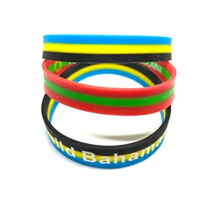 Bracelete do silicone O camo barato personalizado do basquetebol imprimiu o bracelete gravado borracha do bracelete do silicone