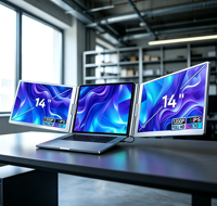 Électronique grand public 2026 Moniteur portable 14 pouces à double écran Triple extension d'écran pour écran pliable FHD