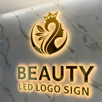 Enseigne murale en acier inoxydable rétroéclairée par LED / Lettrage en acier inoxydable rétroéclairé / Plaque murale métallique rétroéclairée IP65