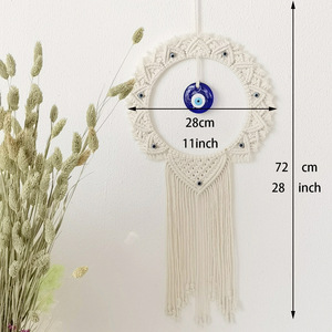 2026 Gran Venta: Tapiz <span class=keywords><strong>de</strong></span> Pared <span class=keywords><strong>de</strong></span> Macramé Turco Hecho a Mano con Ojo Turco - Decoración Boho para el Hogar - Product Image 5