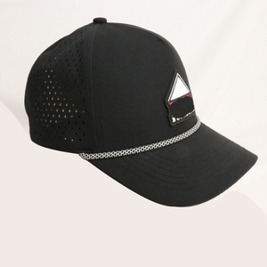 หมวกเบสบอลกันน้ำแบบ 5 ชิ้นส่วน พร้อมโลโก้ป้าย PVC น่ารัก ดีไซน์รูระบายอากาศแบบเลเซอร์ หมวก Snapback แบบมีเชือก หมวกกอล์ฟ - Product Image 2