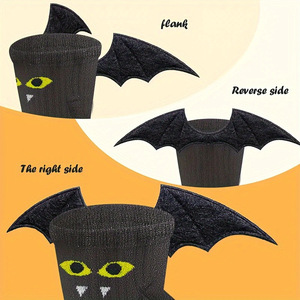 2025 thiết kế mới Halloween 3D ma vài vớ đen trắng cỡ trung cotton cao đàn hồi thoáng khí chống trượt đáy - Product Image 4