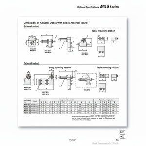 SMC นิวเมติกส์โช้คอัพถอน MXS-BT25ปลาย - Product Image 1