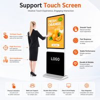Samidisplay Monitor layar sentuh tampilan iklan LCD komersial berdiri bebas 43 50 55 inci papan reklame Digital dapat diputar