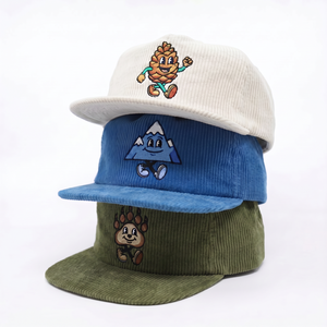 Gorra de Pana Personalizada OEM de 5 Paneles con Logotipo Bordado, Gorra Snapback Sin Estructura - Product Image 1