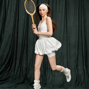 Women's Quick Dry One Piece Tennis Skirt with <b>Padded</b> Shorts Breathable Golf Sports Dress Custom <b>Heat</b>-Transfer Printing Logo - Product Image 2