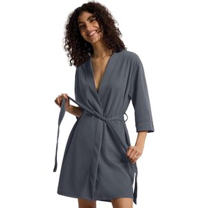 Robe en tricot gaufré pour femmes, kimono court, peignoir à manches 3/4, vêtements de détente doux pour le spa et l'été - Product Image 5