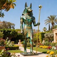 D & Z Art Group Statue d'Anubis en bronze coulé d'art ancien égyptien d'extérieur personnalisé pour la décoration de jardin ou la présentation de musée