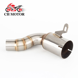 Pour <span class=keywords><strong>KTM</strong></span> RC DUKE 125 250 <span class=keywords><strong>390</strong></span> ADV <span class=keywords><strong>Adventure</strong></span> 2020 <span class=keywords><strong>2021</strong></span> 2022 – Collecteur d'échappement 45 mm avec catalyseur intermédiaire coupé (Cut-Cat) et tube de descente coudé - Product Image 1
