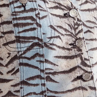 Robe mini sans manches en LYOCELL à motif tigre et rayures, col en V, coupe trapèze, avec détails boutonnés, respirante, pour l'été, tenue décontractée