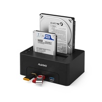2Bay stasiun Dok SATA HDD bebas alat eksternal USB3.0 5Gbps 2.5 \ "3.5 \" USB3.0 HUBx3 Clone Hard disk Enclosure
