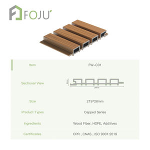 야외 방수 플루티드 월 클래딩 캡드 WPC 3D 패널 우드 그레인 복합 패널 외부 파사드 정원 집 장식 - Product Image 5