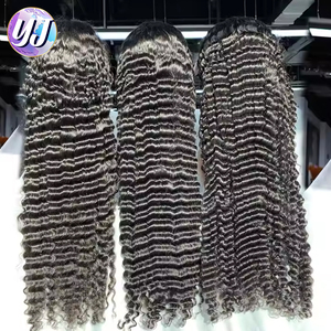 250 密度 13x4 真人发蕾丝假发 原生巴西发 40 英寸卷发深波浪无胶假发 13x6 高清蕾丝假发 - Product Image 4