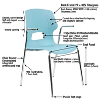 Chaise de formation empilable avec accoudoirs, dossier en fibre de verre PP, chaise de bureau, mobilier importé de Chine, bureau, salle de classe