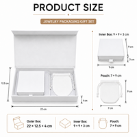 Boîte à bijoux magnétique personnalisée en gros avec logo, emballage de luxe haut de gamme pour bagues, bracelets, colliers, coffret cadeau en papier