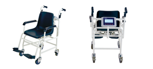 Pèse-personne numérique LCD pour fauteuil roulant, roues avant et arrière rotatives, rechargeable avec poignée pliable - Product Image 3