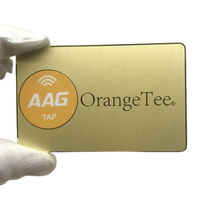 Muestra gratis personalizada de acero inoxidable en blanco de lujo Metal Vip Card Ntag 216 Invisible Nfc Metal Business Card con código Qr