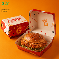 Scatola Personalizzata per Hamburger e Pollo Fritto, Confezione Usa e Getta in Carta per Asporto, Scatola a Conchiglia per Fast Food