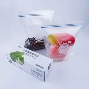 Bedrukte Hersluitbare Pe Plastic Opslag Ziploc Sandwich Snackzak Rits Tas Organizer Ziplock Zakken Voor Voedsel Plantaardige Verpakking