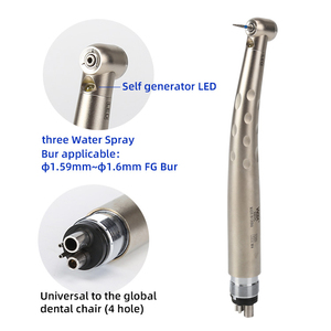 หัวฉีดพ่นน้ำแบบ 3 ทางคุณภาพสูง ปุ่มกดแบบมาตรฐาน ระบบแยกน้ำและอากาศ หัวกรอฟัน LED ความเร็วสูง - Product Image 2