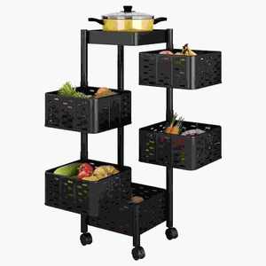 <span class=keywords><strong>Étagère</strong></span> murale rotative <span class=keywords><strong>à</strong></span> 5 niveaux, vintage, portable, en acier au carbone, pour <span class=keywords><strong>cuisine</strong></span>, salon, organisateur de jouets, chariot multifonctionnel, <span class=keywords><strong>petite</strong></span> <span class=keywords><strong>étagère</strong></span> - Product Image 5