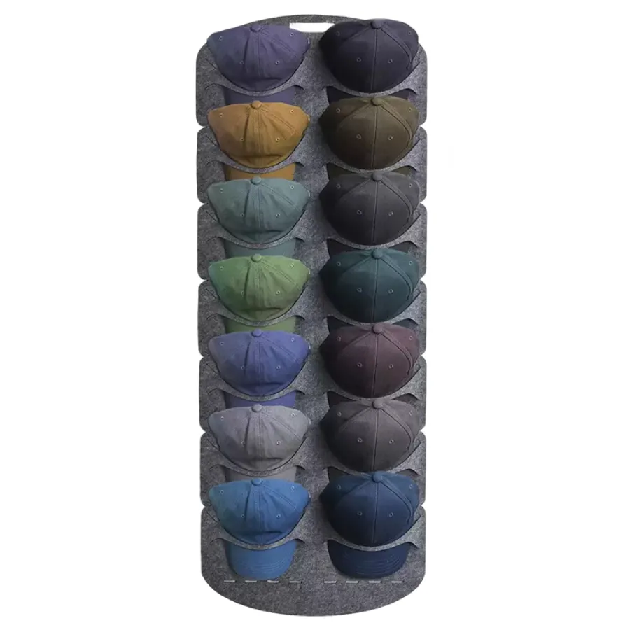 FF1103 Felt 14 Pockets Hat Rack Closet Wall Mounted Door Back Sport Caps Organizer Display Foldable Baseball Caps Storage Bag