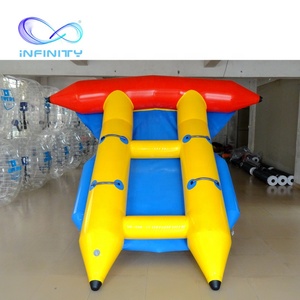 Factory price <span class=keywords><strong>10</strong></span> seater flying fish high quality cheap inflatable banana boat toys inflatable water games - Product Image 3