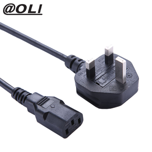 Cables de alimentación del Reino Unido Cable de alimentación personalizado de 3 pines 10A Cable de alimentación 250V Cobre <span class=keywords><strong>ASTA</strong></span> C13 Enchufe en ángulo para uso en el hogar Hotel <span class=keywords><strong>Restaurante</strong></span> - Product Image 1