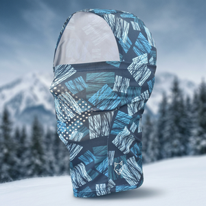 Cagoule unisexe à motif géométrique bleu, imprimée par sublimation, masque facial d'extérieur respirant et imperméable en polyester pour adulte 56-58CM - Product Image 3