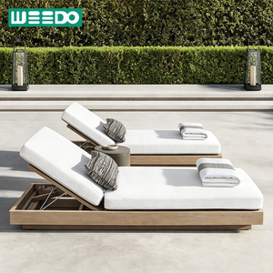 Cama de <span class=keywords><strong>Playa</strong></span> y Piscina, Tumbona de Lujo, Sillón de Exterior, Muebles de Jardín, Tumbona de Terraza para Villa, Tumbona de Teca Impermeable - Product Image 1
