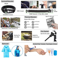 Kit de survie d'urgence populaire de 200 pièces et trousse de premiers secours d'aventure pour la pêche, le camping, les cadeaux pour homme et papa